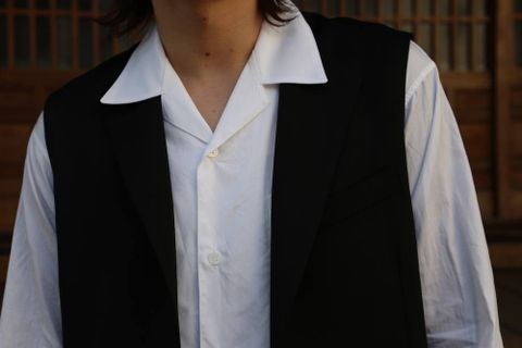 sulvam Gaba no sleeve JKT"BLACK"Style.2020.2.2.