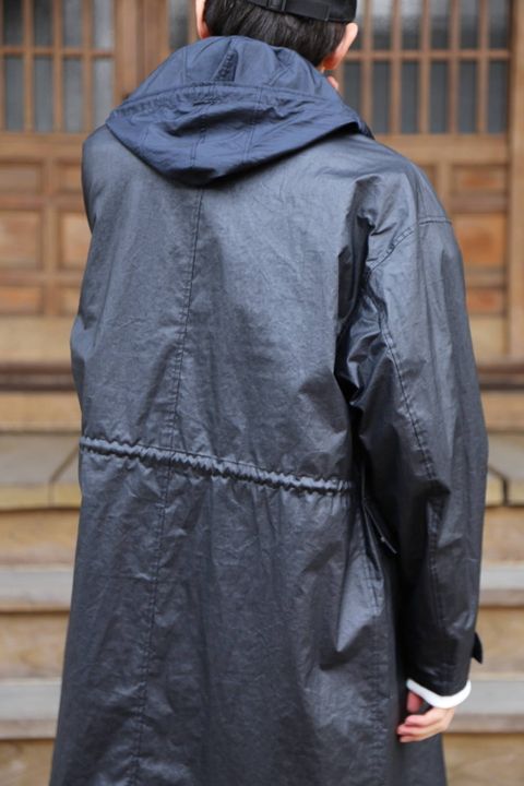 YOKE STAND COLLAR OVER COAT"BLACK"Style.2020.2.28.