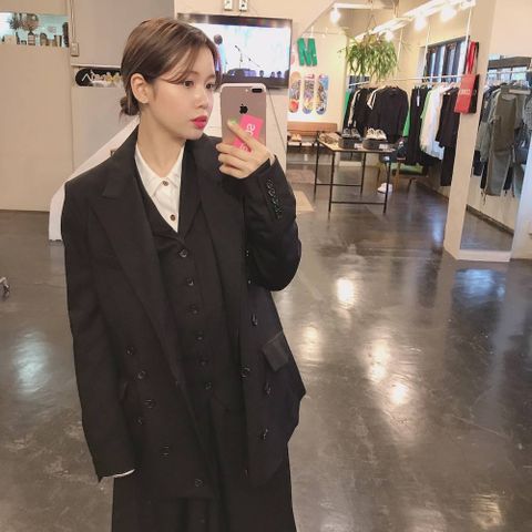 Sulvam Gaba gillet "BLACK"style.2020.2.23