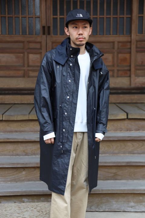 YOKE STAND COLLAR OVER COAT"BLACK"Style.2020.2.28.