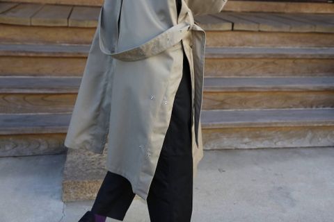 YOKE DOPWNSING BAL COLLAR COAT"KHAKI"Style.2020.2.14.