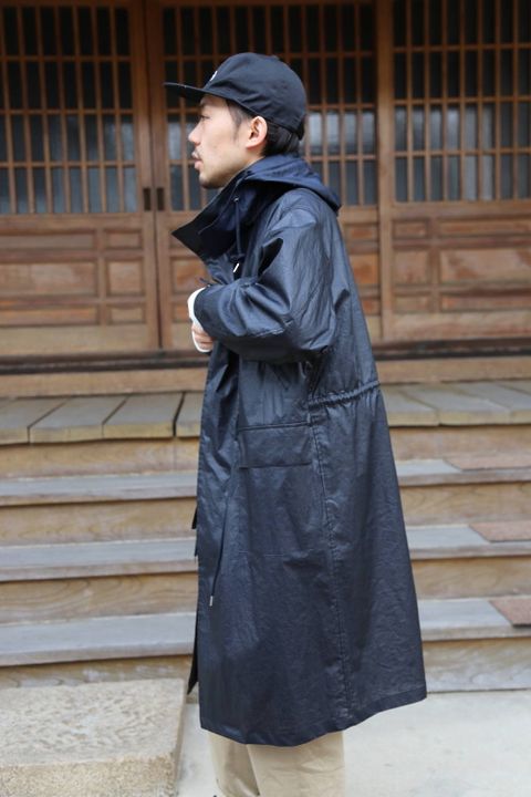 YOKE STAND COLLAR OVER COAT"BLACK"Style.2020.2.28.