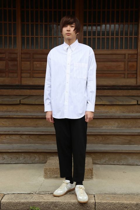 Graphpaper Thomas Mason L/S B.D  Box Shirt "BLACK"  style.2020.2.8.