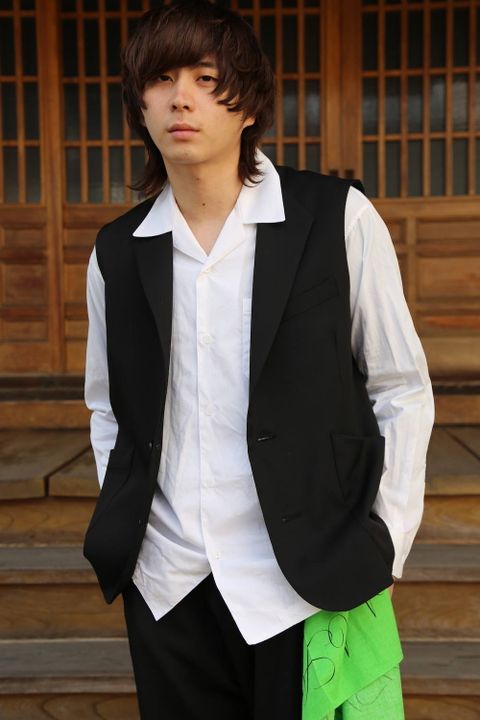 sulvam Gaba no sleeve JKT"BLACK"Style.2020.2.2.