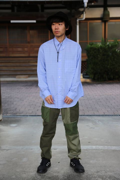 Graphpaper Thomas Mason L/S B.D Box Shirt "BLUE CH"Style.2020.2.14.