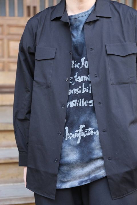 yohji yamamoto R-CDH開襟シャツ"BLACK"Style.2020.2.10.