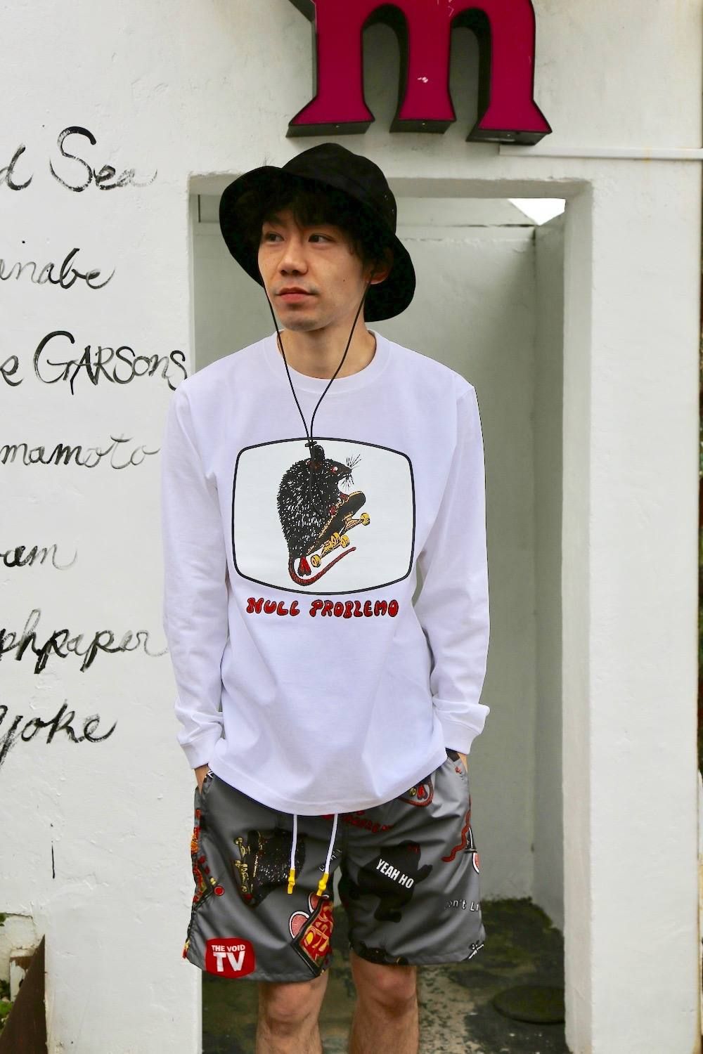 POGGYTHEMAN POGGYTHEMAN NULL PROBLEMO L/S T-SHIRTS"WHITE"Style.2020.2.18.
