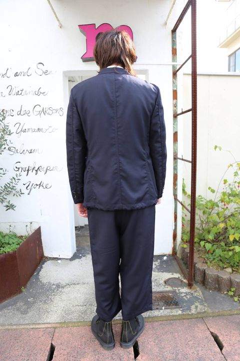 COMME des GARCONS HOMME ウールモヘアトロ×メッシュジャケット"NAVY"Style.2020.2.3.