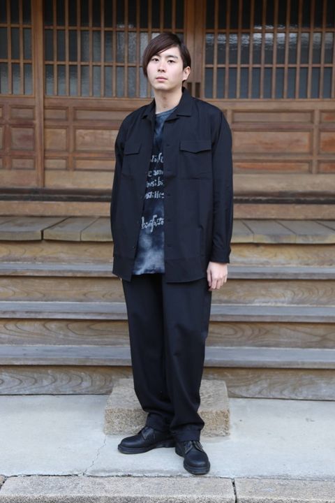 yohji yamamoto R-CDH開襟シャツ"BLACK"Style.2020.2.10.