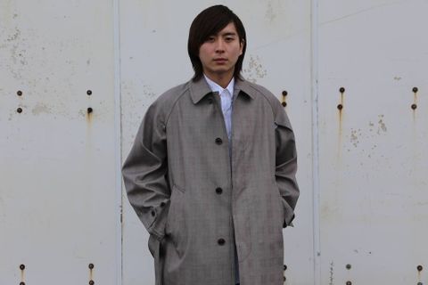 YOKE  DOWNSIZING BALL COLLAR COAT"GLEN CHECK"Style.2020.2.10.