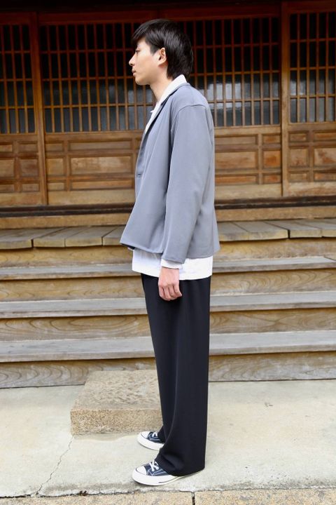 YOKE SHIRTS CARDIGAN"BLUE GRAY"スタイル2020.3.10.