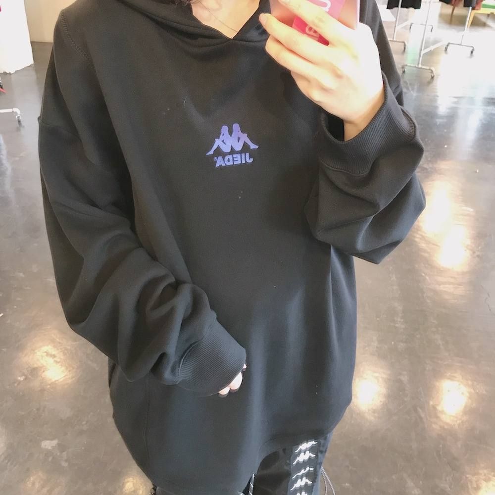 Kappaコラボ SWICHING HOODIE"BLACK"style.2020.3.31
