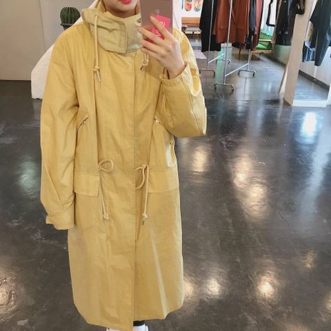 YOKE 2020ss STAND COLLAR OVER COAT"YELLOW"style.2020.3.31