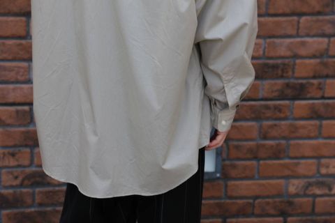 Graphpaper Broad L/S Oversized Band Collar Shirt"BEIGE"Style.2020.3.1.