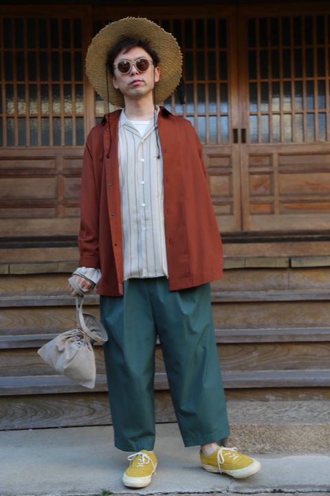 Dulcamara よそいきラウンドヘムシャツ"RED BROWN"スタイル.2020.3.8.