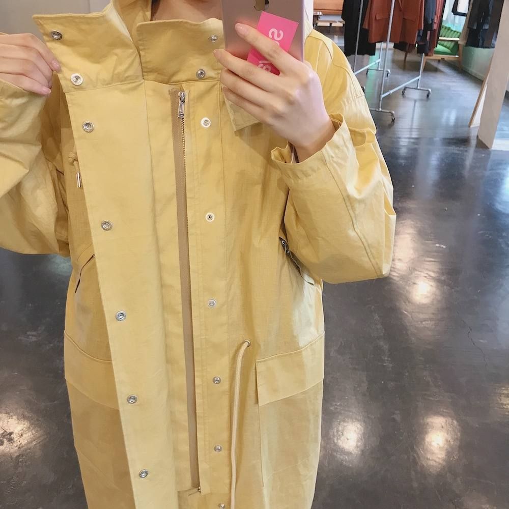 YOKE 2020ss STAND COLLAR OVER COAT"YELLOW"style.2020.3.31