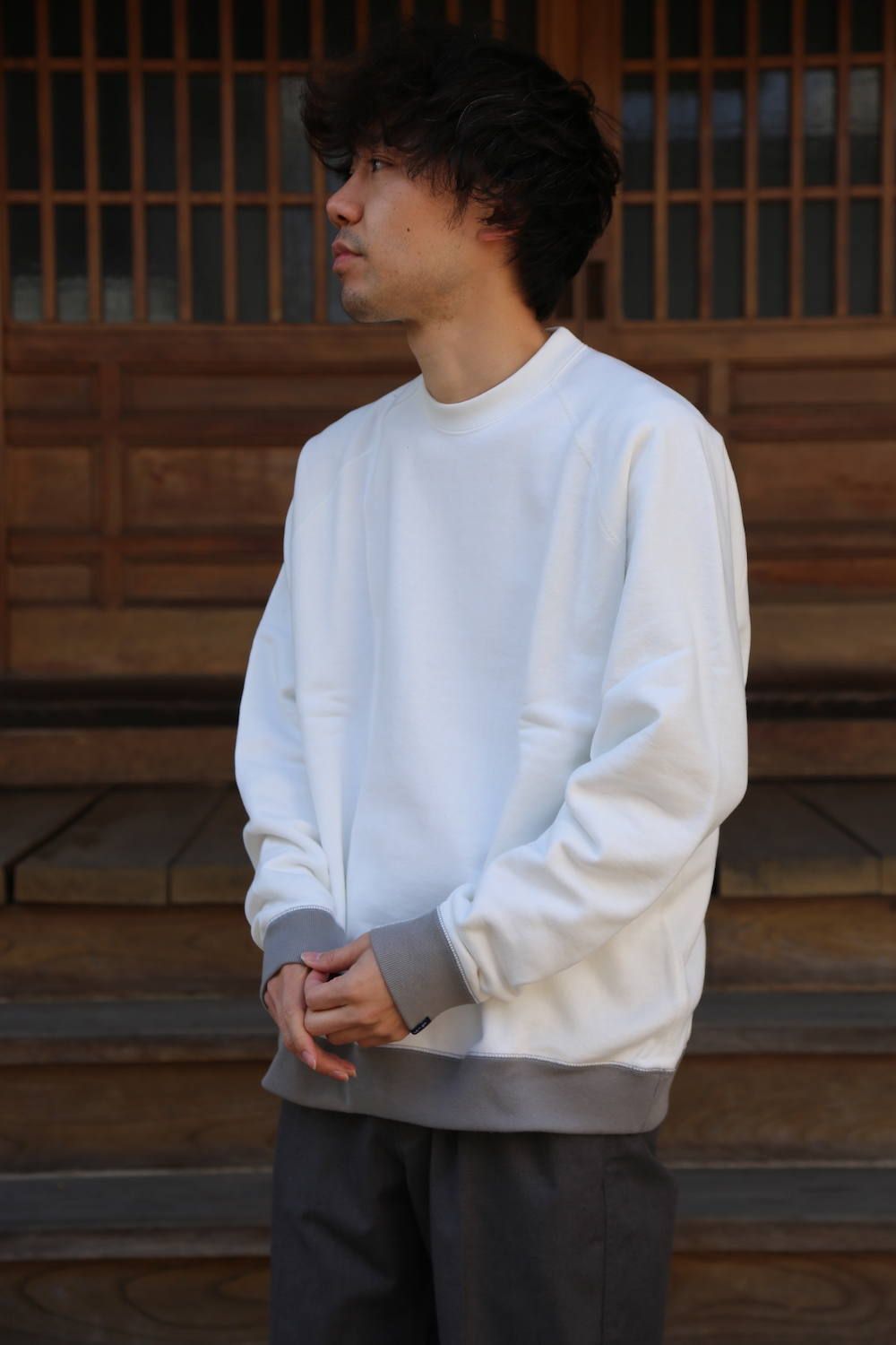 "LOOPWHEELER" for Graphpaper Raglan Sweat "WHITE" Style.2020.3.15.