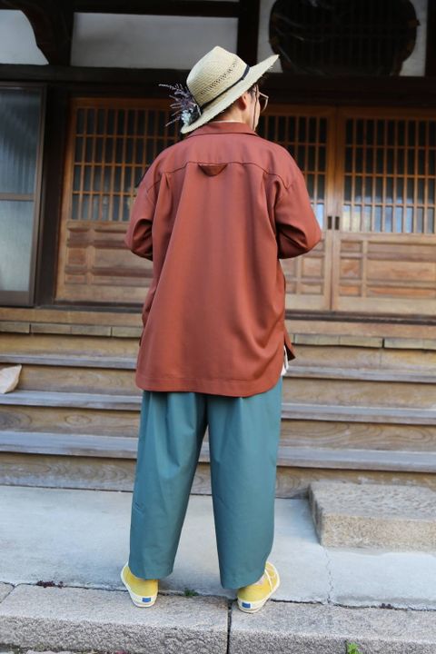 Dulcamara よそいきラウンドヘムシャツ"RED BROWN"スタイル.2020.3.8.