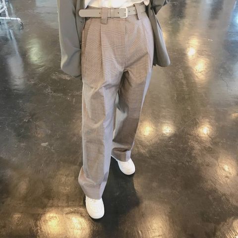 YOKE 2020SS 新作 1TUCK EASY TAPERED PANTS"GLEN CHECK"style.2020.3.25