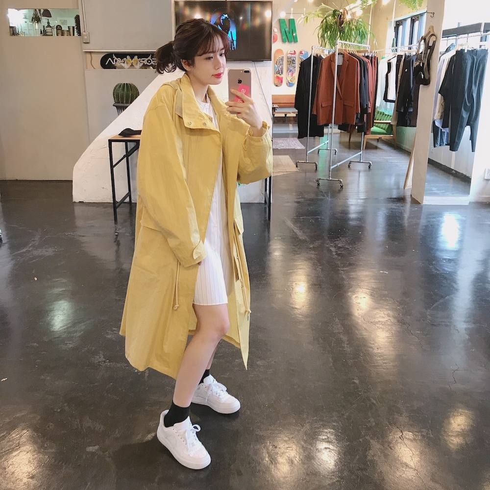YOKE 2020ss STAND COLLAR OVER COAT"YELLOW"style.2020.3.31
