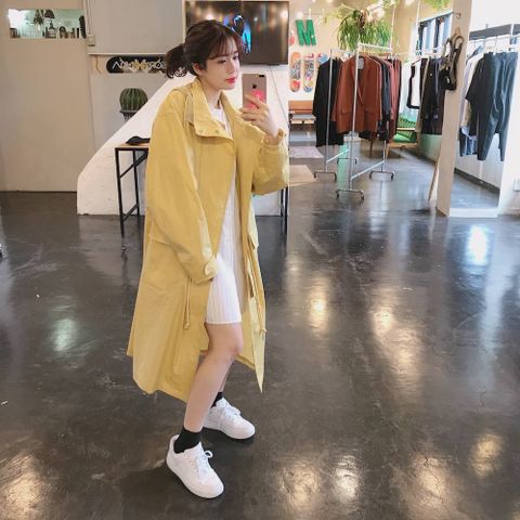 YOKE 2020ss STAND COLLAR OVER COAT"YELLOW"style.2020.3.31