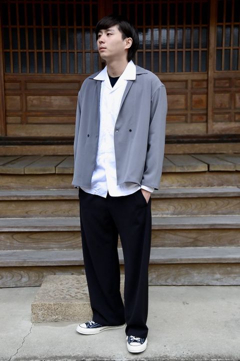 YOKE SHIRTS CARDIGAN"BLUE GRAY"スタイル2020.3.10.