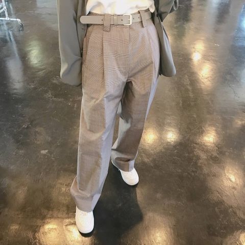 YOKE 2020SS 新作 1TUCK EASY TAPERED PANTS"GLEN CHECK"style.2020.3.25