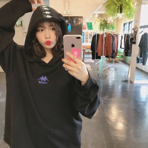 Kappaコラボ SWICHING HOODIE"BLACK"style.2020.3.31