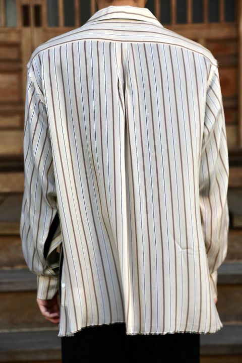 YOKE OVERSIZED STRIPE SHIRTS"BEIGE"スタイル.2020.3.8.