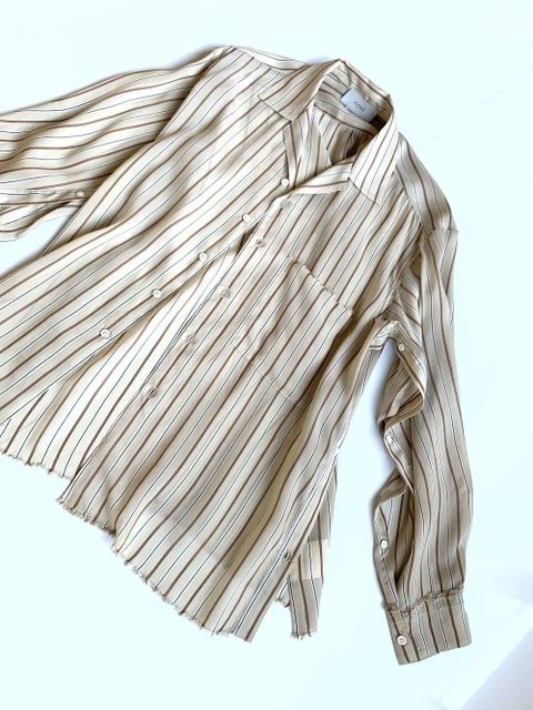 YOKE OVERSIZED STRIPE SHIRTS"BEIGE"style.2020.3.31.