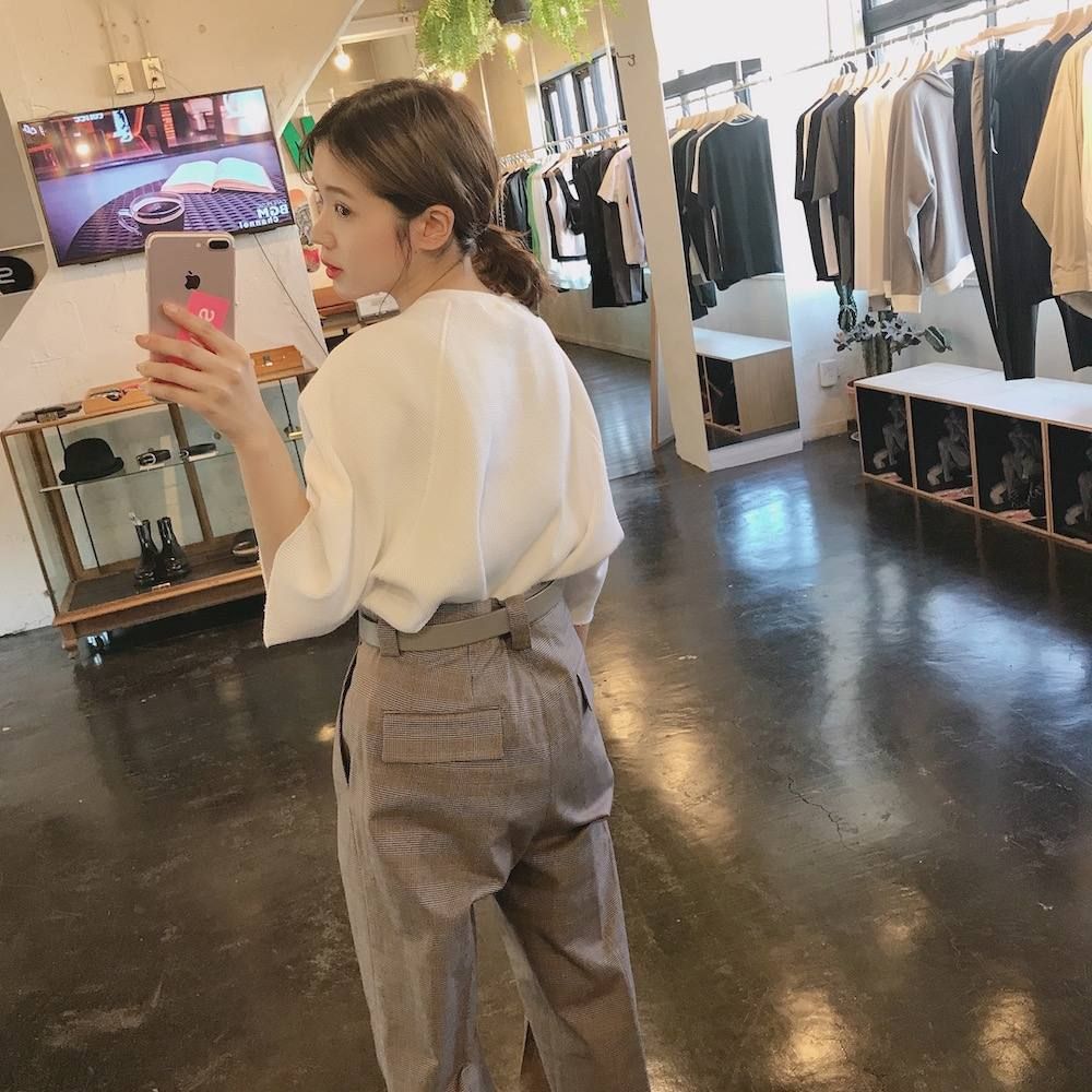 YOKE 2020SS 新作 1TUCK EASY TAPERED PANTS"GLEN CHECK"style.2020.3.25