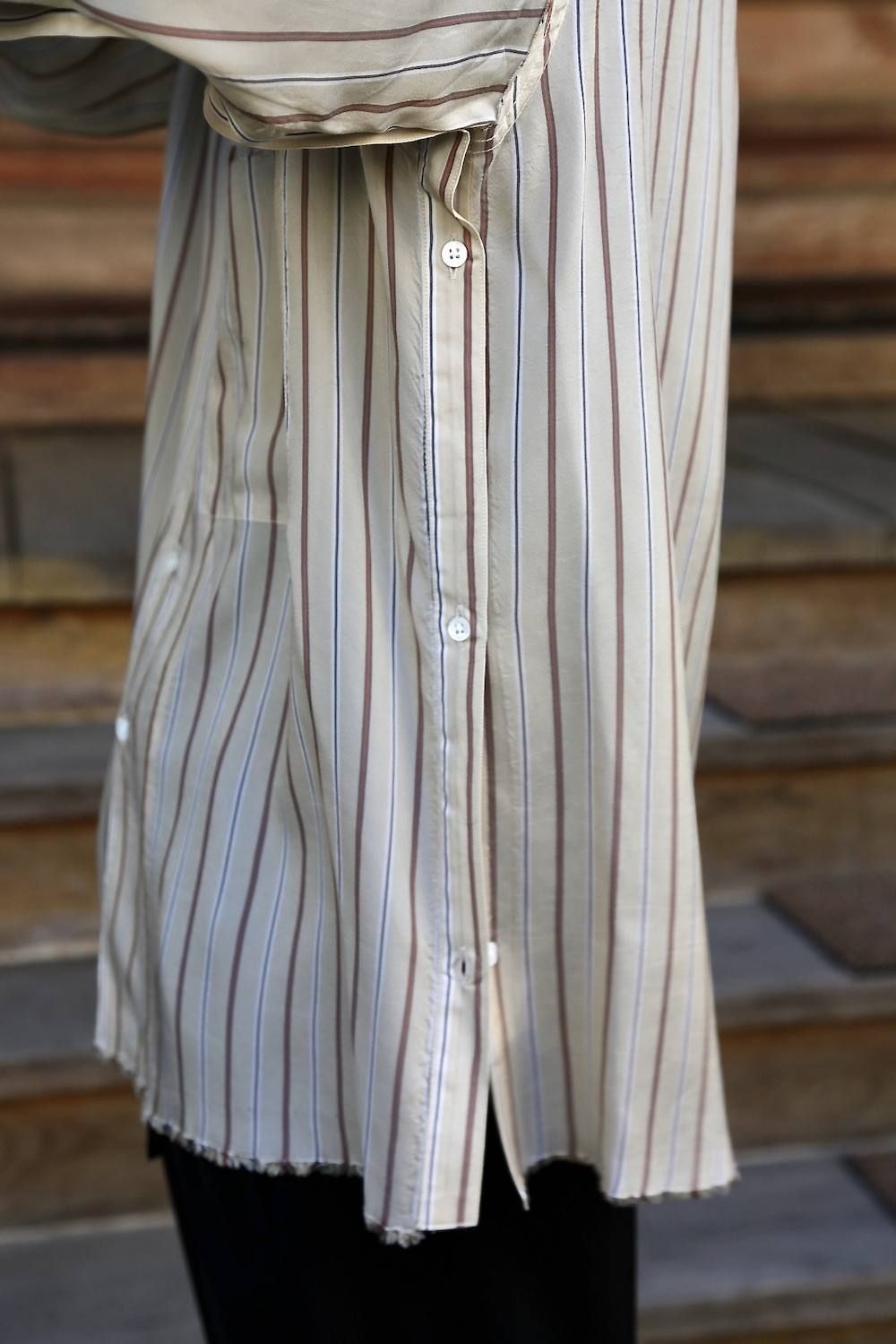 YOKE OVERSIZED STRIPE SHIRTS"BEIGE"スタイル.2020.3.8.