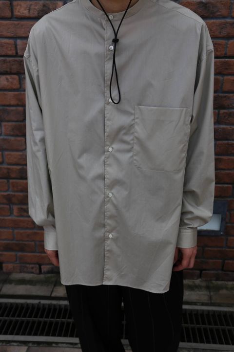 Graphpaper Broad L/S Oversized Band Collar Shirt"BEIGE"Style.2020.3.1.