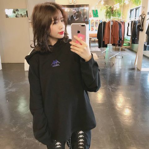Kappaコラボ SWICHING HOODIE"BLACK"style.2020.3.31