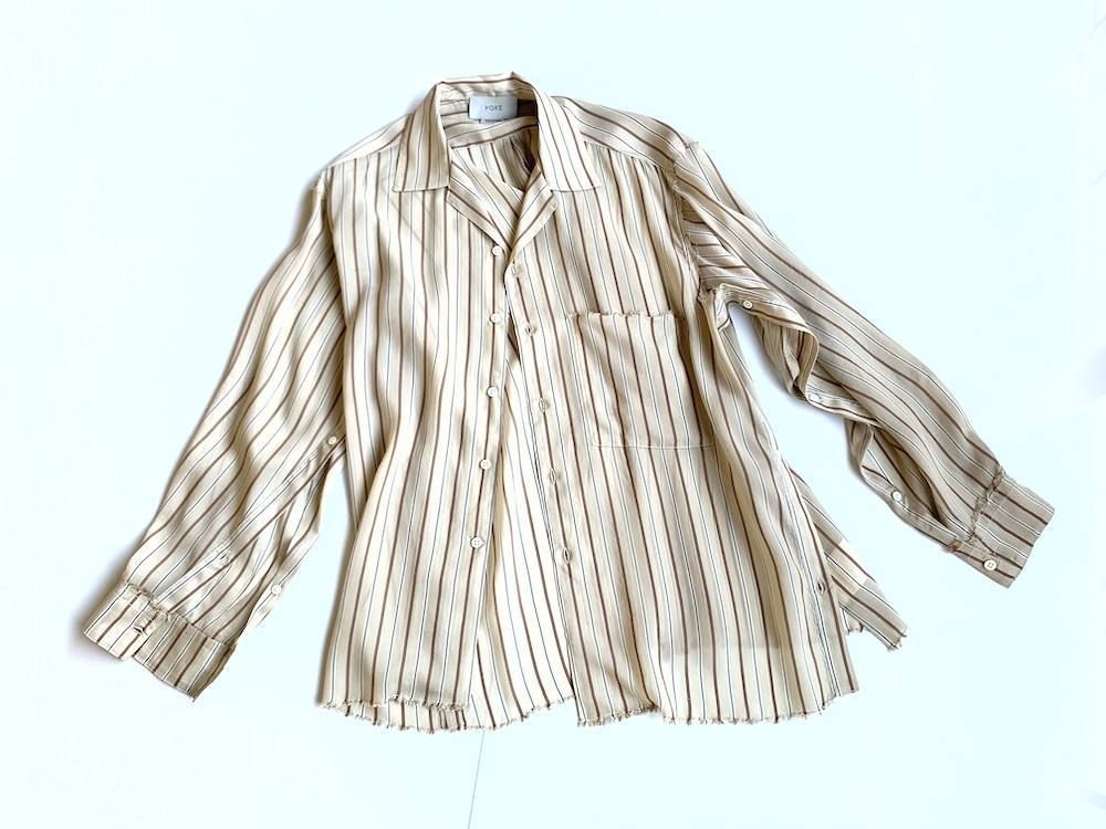 YOKE OVERSIZED STRIPE SHIRTS"BEIGE"style.2020.3.31.