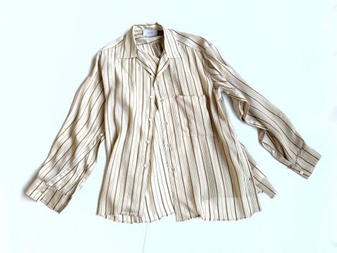 YOKE OVERSIZED STRIPE SHIRTS"BEIGE"style.2020.3.31.