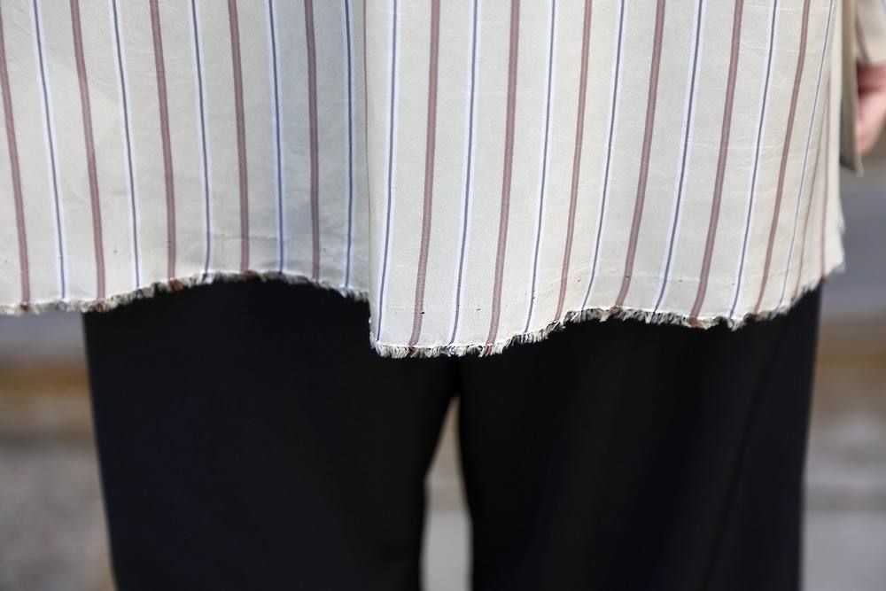 YOKE OVERSIZED STRIPE SHIRTS"BEIGE"スタイル.2020.3.8.