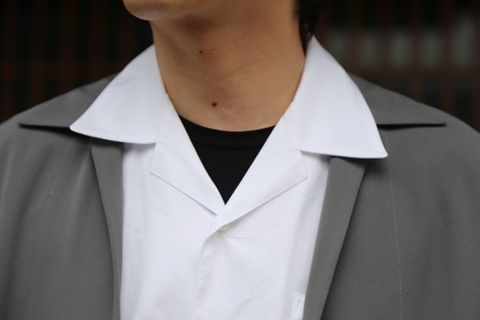 YOKE SHIRTS CARDIGAN"BLUE GRAY"スタイル2020.3.10.