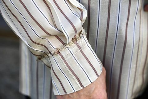 YOKE OVERSIZED STRIPE SHIRTS"BEIGE"スタイル.2020.3.8.