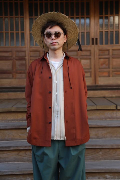 Dulcamara よそいきラウンドヘムシャツ"RED BROWN"スタイル.2020.3.8.