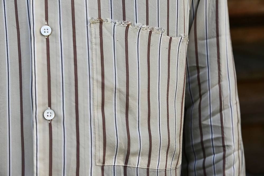 YOKE OVERSIZED STRIPE SHIRTS"BEIGE"スタイル.2020.3.8.