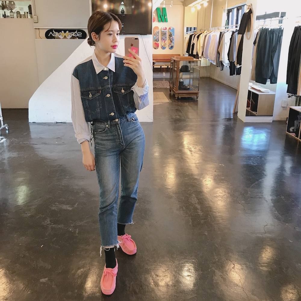 JUNYA WATANABE COMMEdesGARCONS 綿麻デニム×綿ストライプLevi′s Wネームシャツstyle.2020.3.24