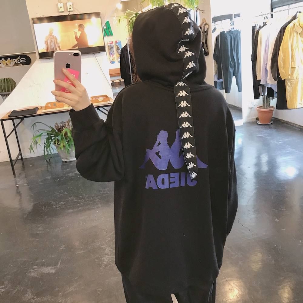 Kappaコラボ SWICHING HOODIE"BLACK"style.2020.3.31