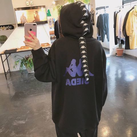 Kappaコラボ SWICHING HOODIE"BLACK"style.2020.3.31