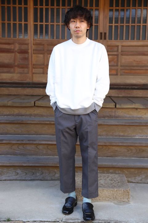 "LOOPWHEELER" for Graphpaper Raglan Sweat "WHITE" Style.2020.3.15.
