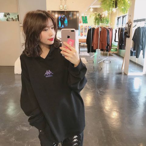 Kappaコラボ SWICHING HOODIE"BLACK"style.2020.3.31