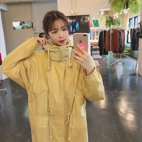 YOKE 2020ss STAND COLLAR OVER COAT"YELLOW"style.2020.3.31