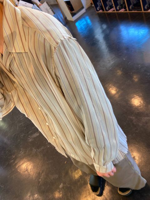 YOKE  OVERSIZED STRIPE SHIRTS"BEIGE"Style.2020.3.29.