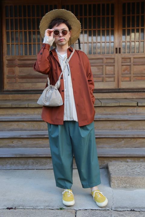 Dulcamara よそいきラウンドヘムシャツ"RED BROWN"スタイル.2020.3.8.