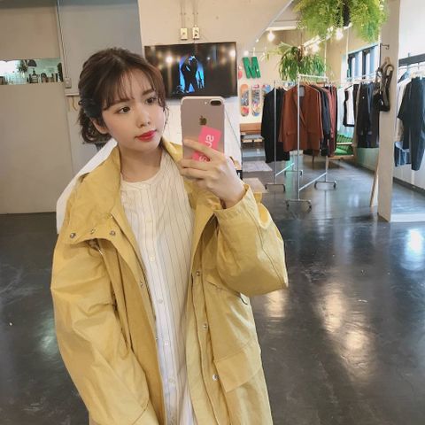 YOKE 2020ss STAND COLLAR OVER COAT"YELLOW"style.2020.3.31
